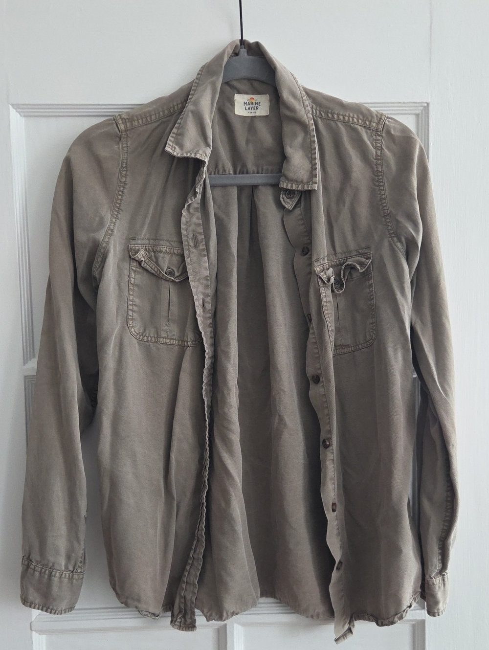 Marine Layer Men's Light Taupe Button-Up Shirt Jacket